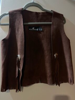 Western Brown Suede Fringe Vest
